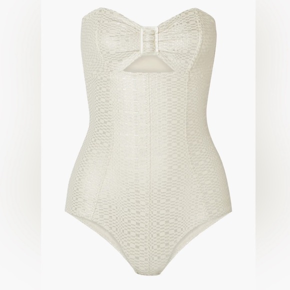 NWOT Lisa Marie Fernandez Buckle Bandeau Maillot swimsuit - Picture 8 of 13